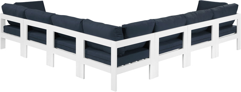 Nizuc - Outdoor Patio 7 Piece Modular Sectional With White Frame