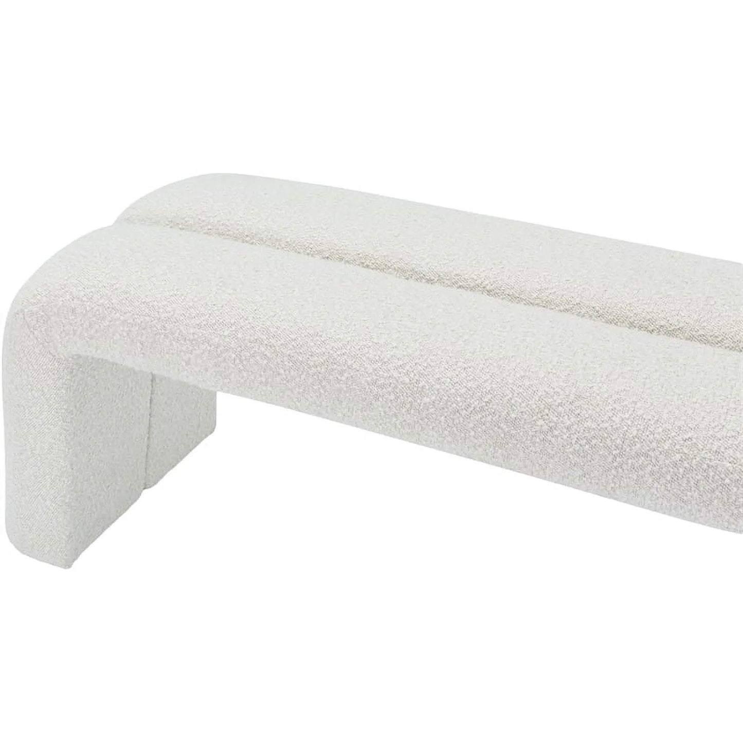 Meridian Furniture Arc Cream Fabric Bench