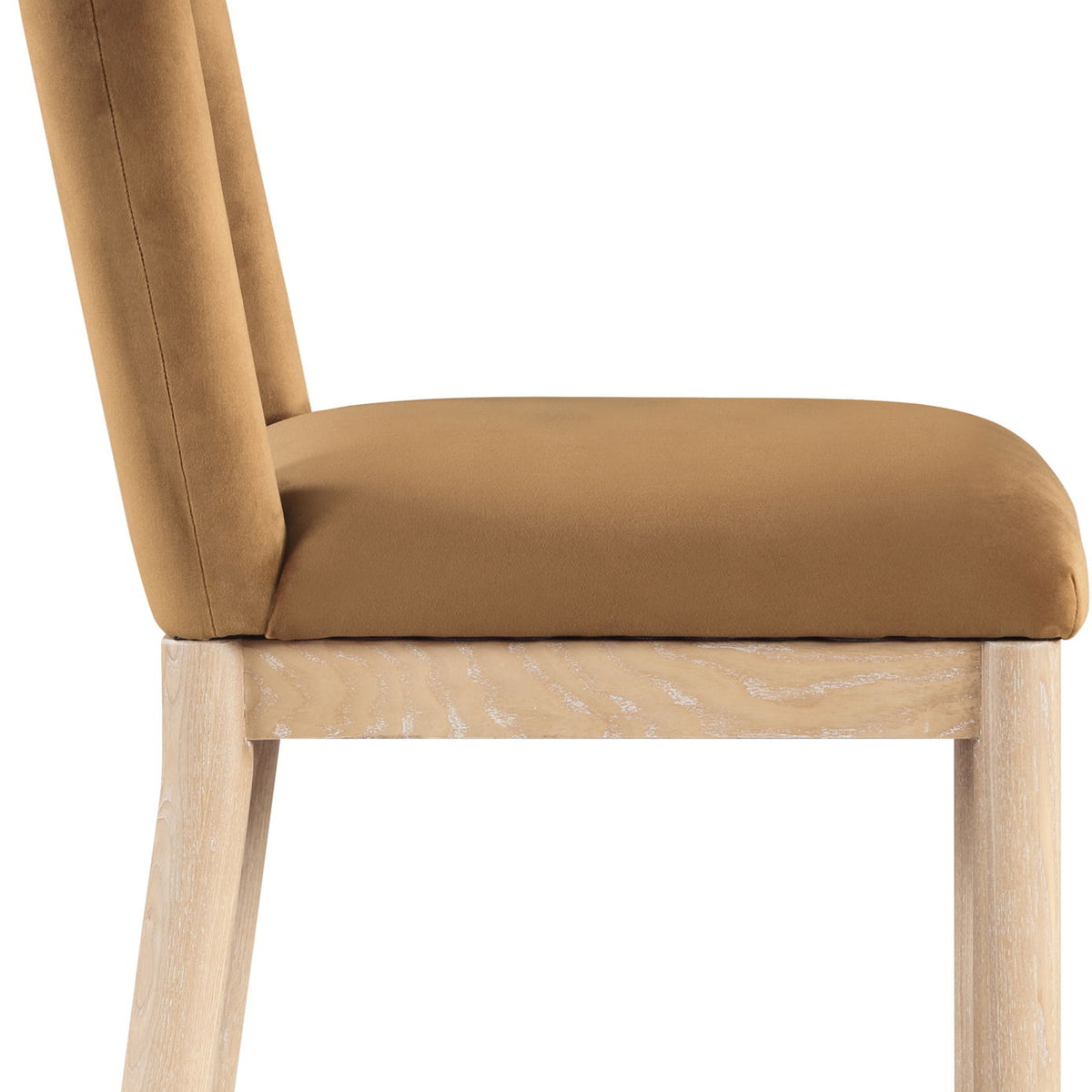 Conrad - Velvet Dining Chair With Natural Legs - Saddle