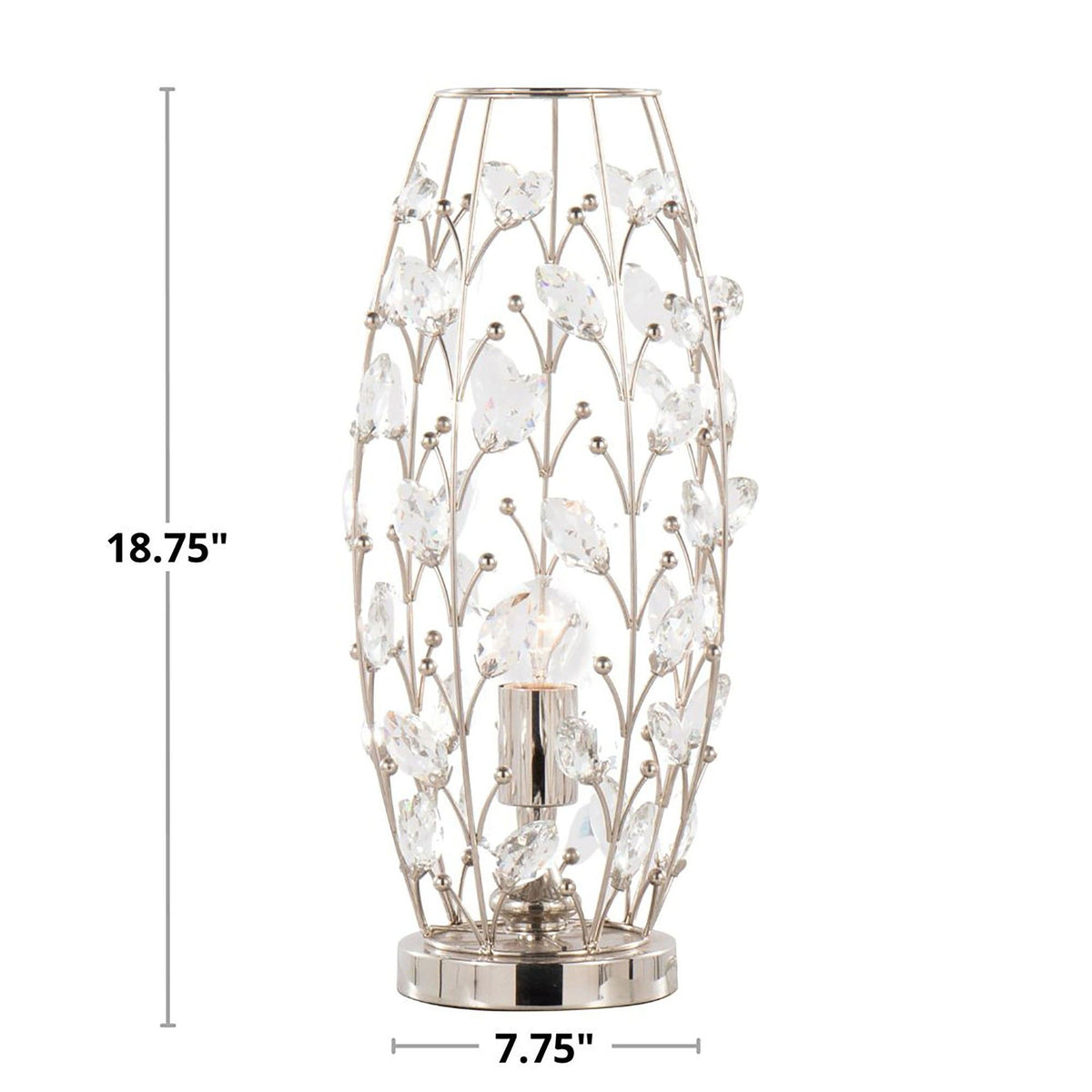 Crystal - Buds Contemporary Uplight Lamp - Polished Nickel / Clear Crystal