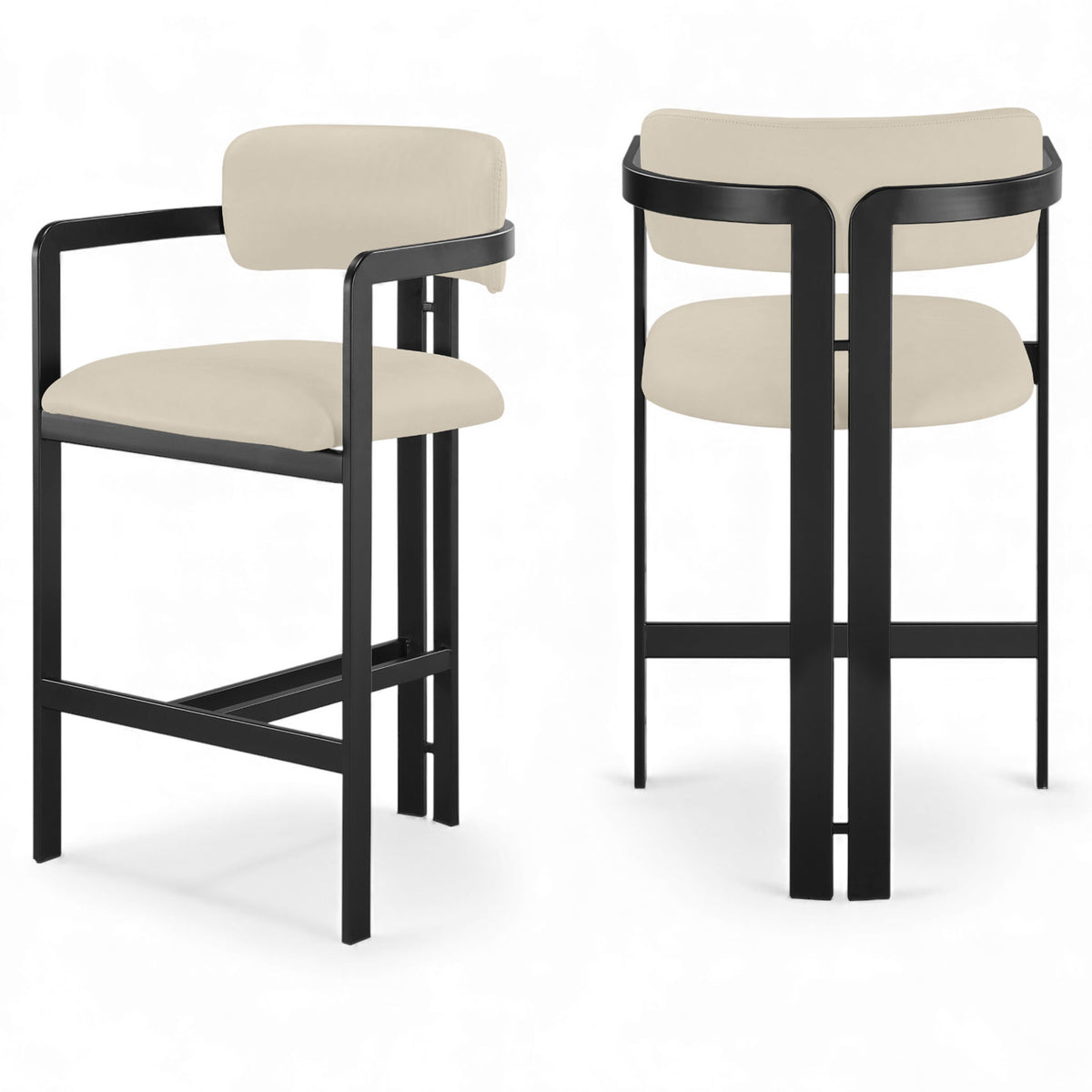 Aurum - Vegan Leather Upholstered Counter Stool With Graphite Black Base