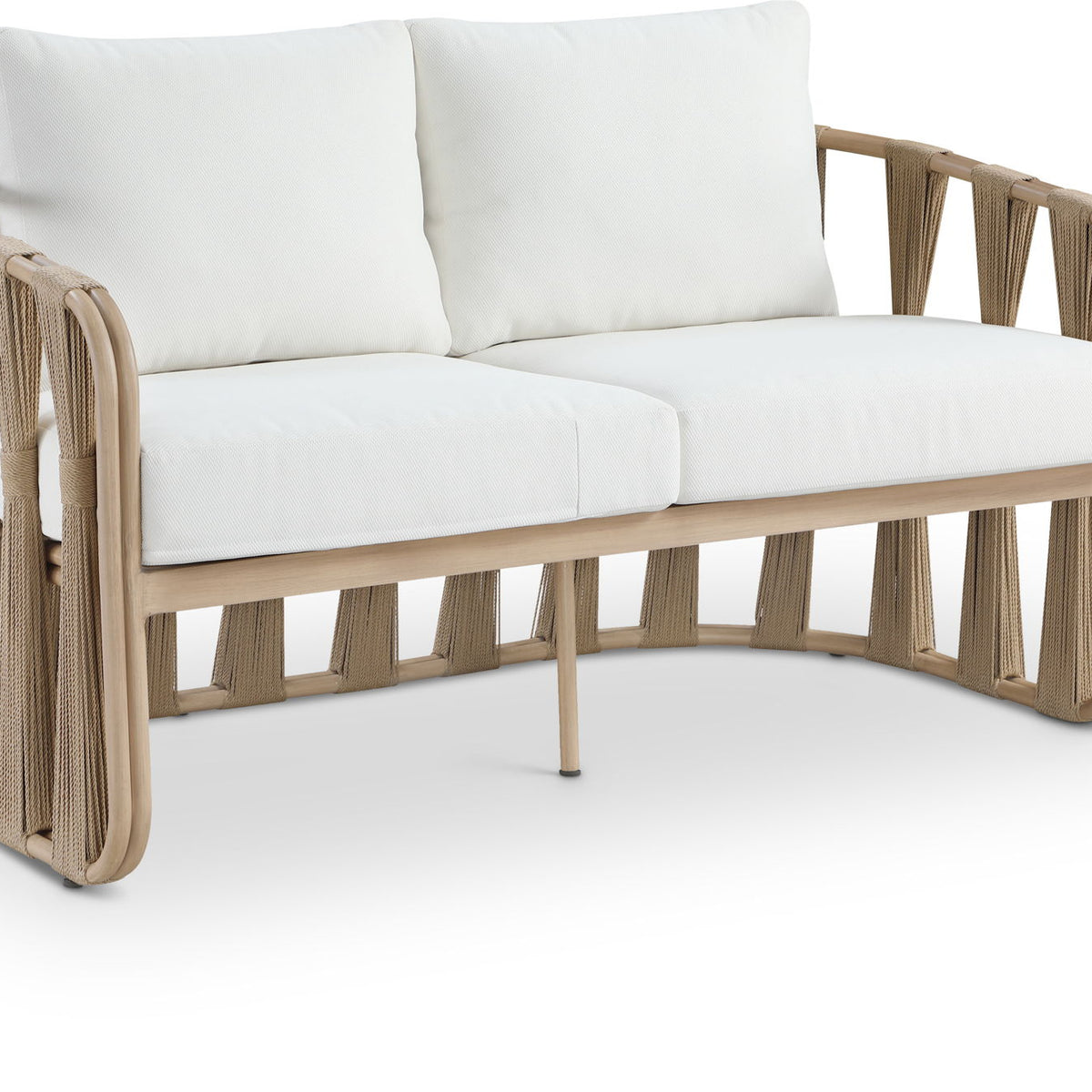 San Pietro - Resilient Waterproof Fabric 60.5" Upholstered Outdoor Patio Loveseat