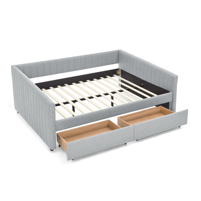 Upholstered Queen Daybed With 2 Drawers