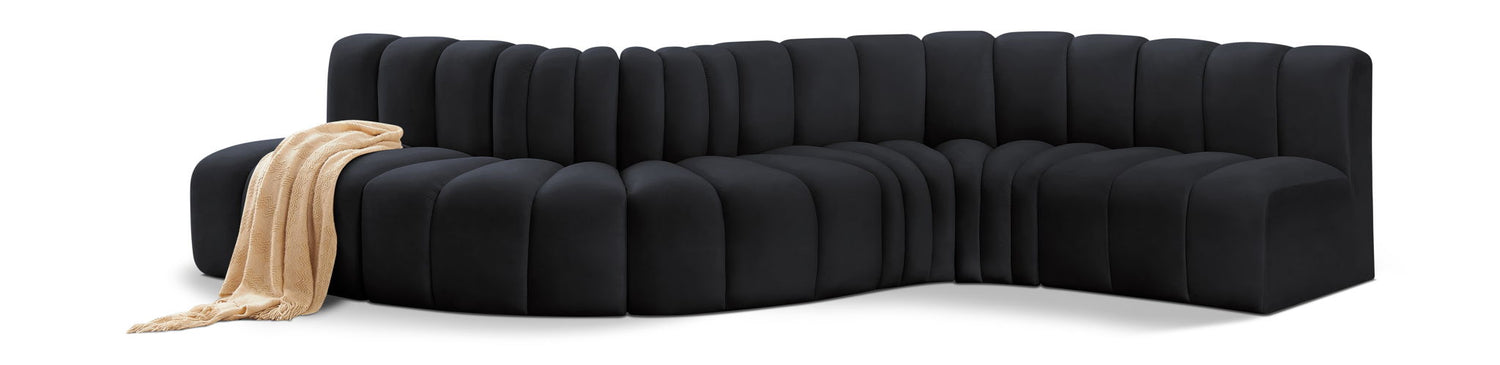 Arc - Velvet 6 Piece Curved Modular Sofa