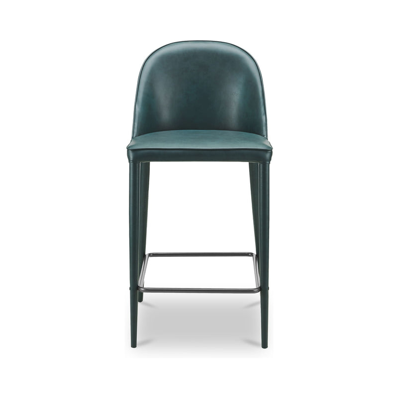 Burton - Counter Stool Vegan Leather - Dark Teal / Blue