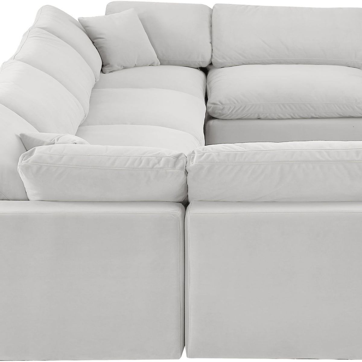 Comfy - 6 Piece Velvet Modular Armless Sectional