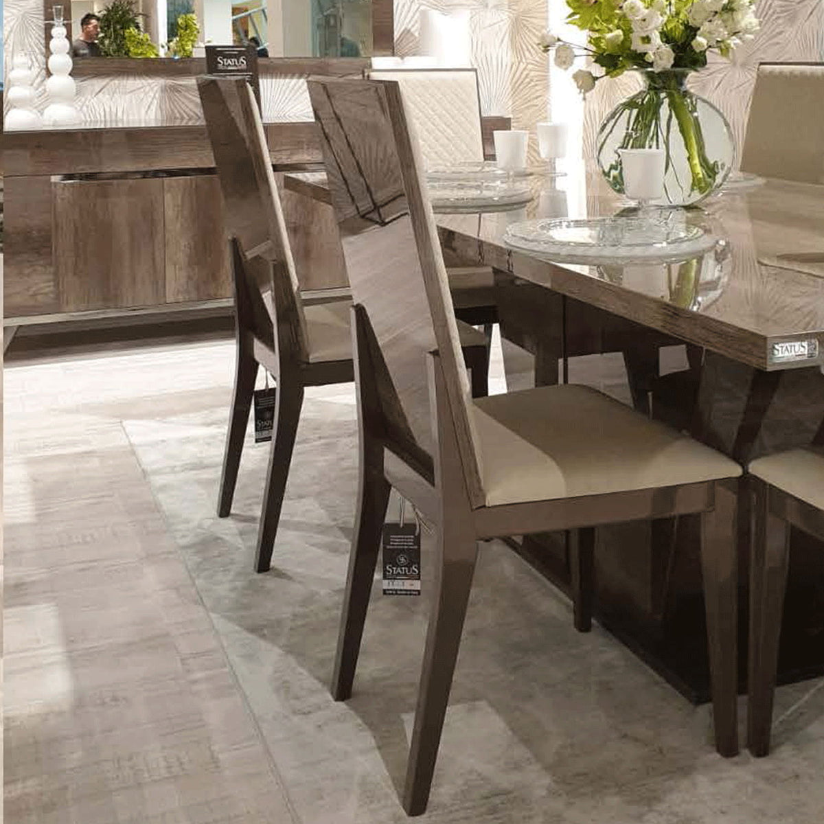 Medea - Side Chair - Dark Brown / Beige