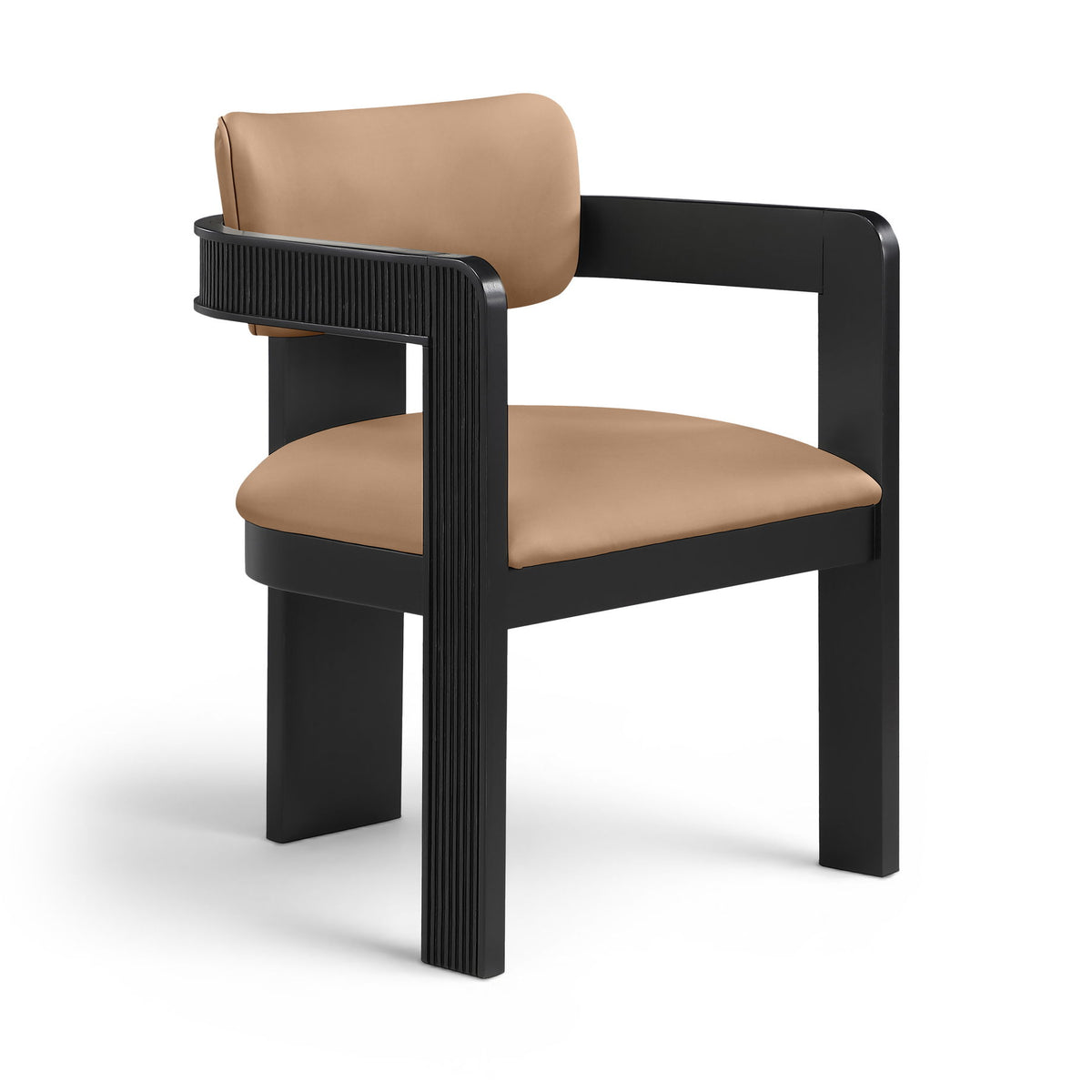Sacha - Vegan Leather Upholstered Dining Chair With Black Base (Set of 2)