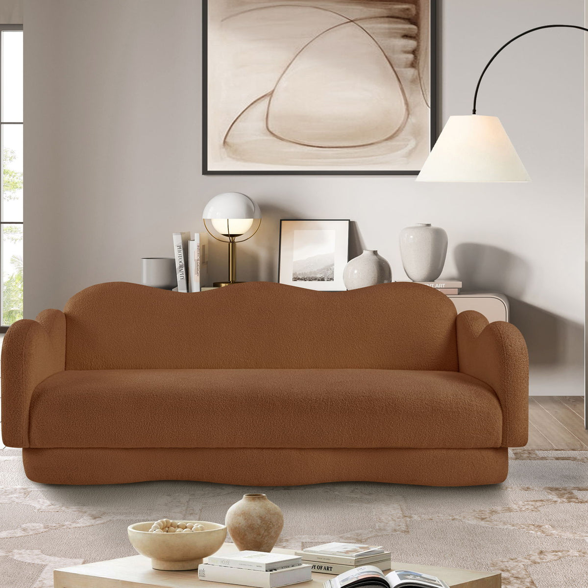 Bloom - Teddy Fabric Sofa - Saddle