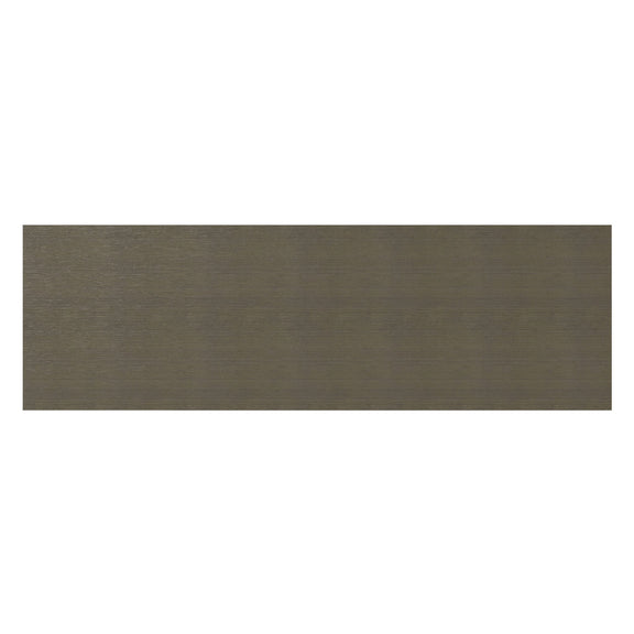 Tall TV media stand in dark brown wood-grain finish, side panel detail