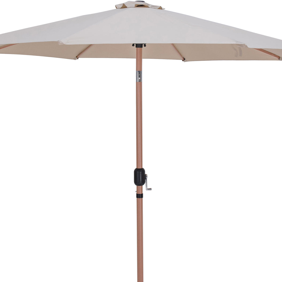 Fiji - Aluminum Patio Umbrella With Square White And Teak Base