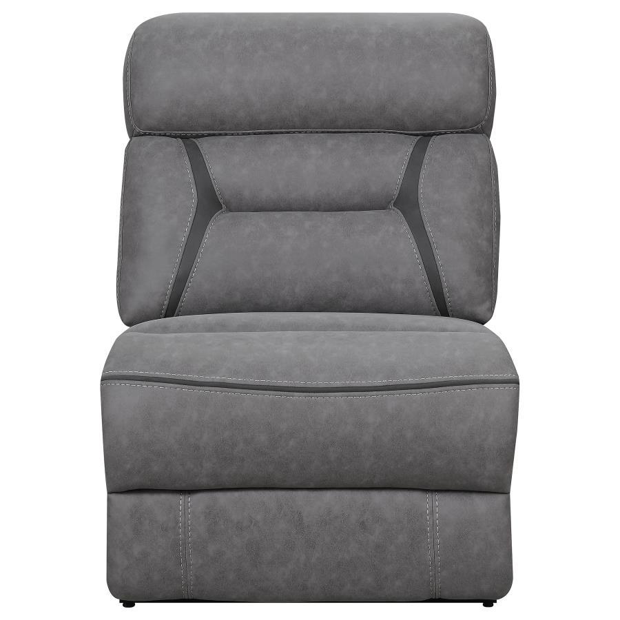 Higgins - Upholstered Armless Chair - Gray