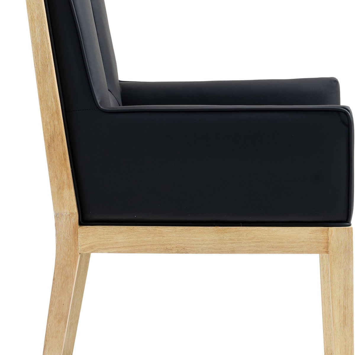 Gwendolyn - Faux Leather Dining Arm Chair With Natural Frame