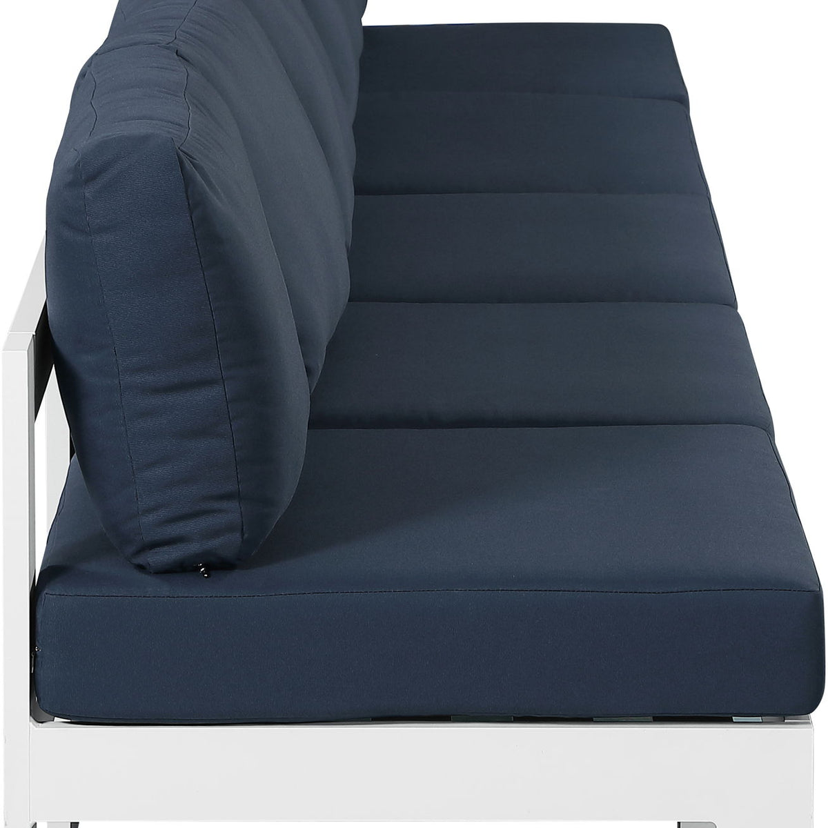 Nizuc - Outdoor Patio 5 Seat Modular Armless Sofa With White Frame