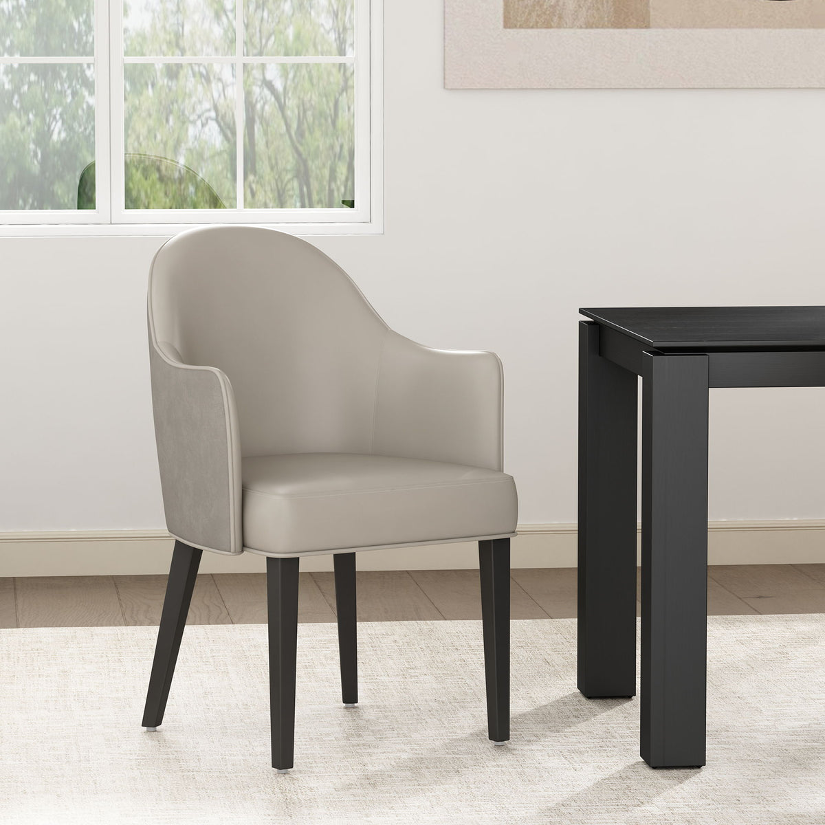 Manhattan Hillman - Armchair, Vegan Leather And Velvet