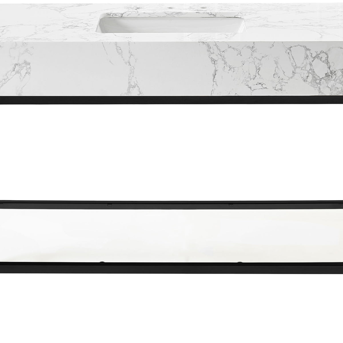 Marmo - Engineered Marble Bathroom Vanity With Black Base