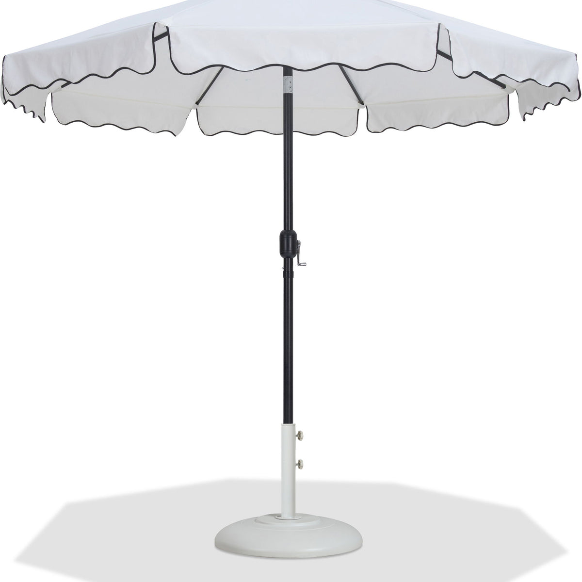 Amalfi - Patio Umbrella - White Base / Black Pole