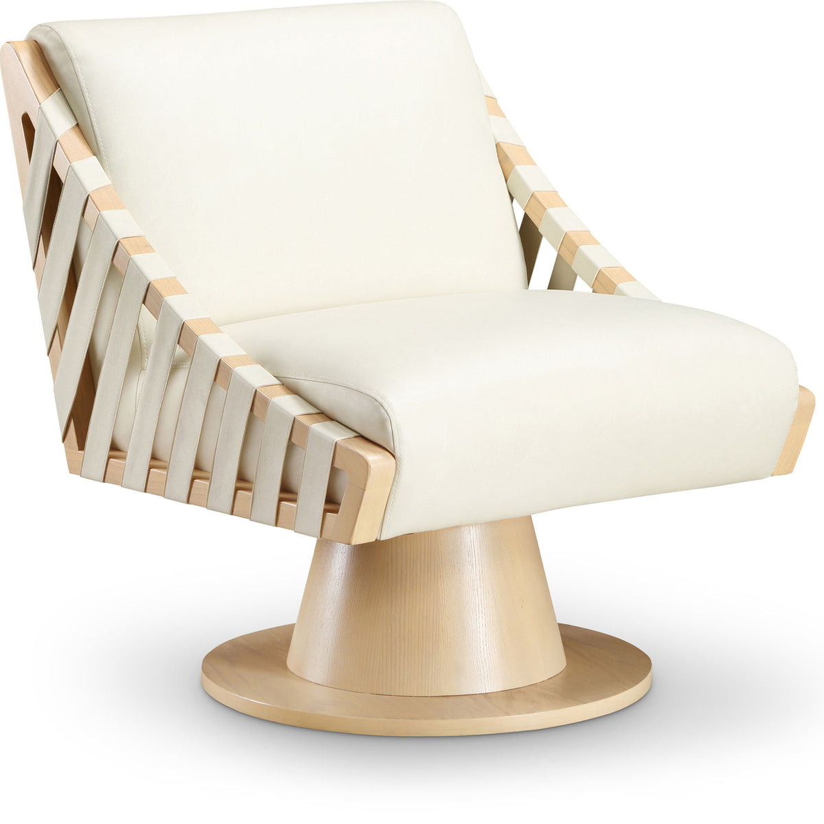 Millwin - Swivel Accent Chair With Natural Base