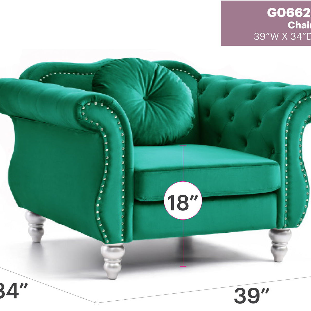 Chic Transitional Flared Arm Chair