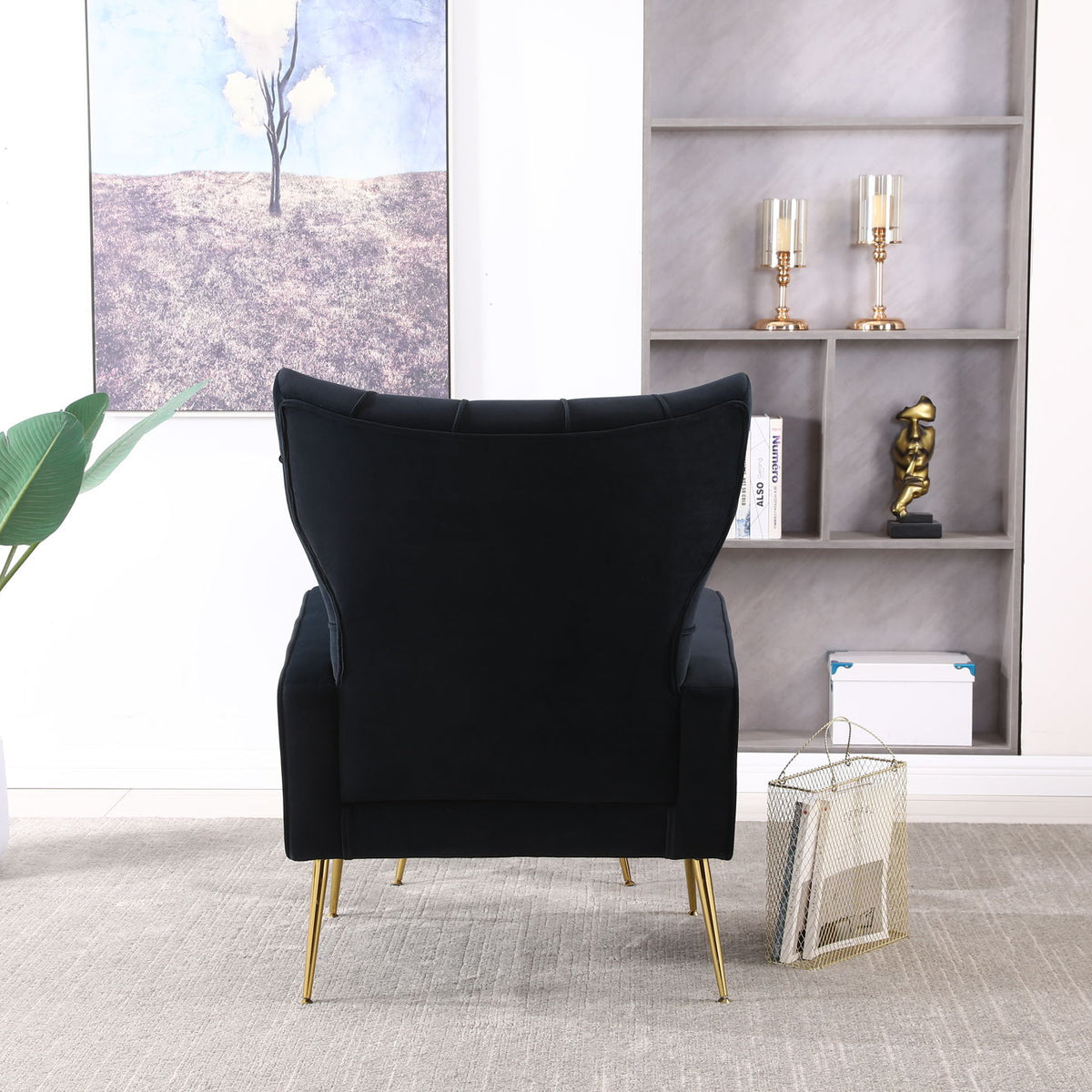 Modern Accent Chair With Ottoman, Comfy Armchair For Living Room
