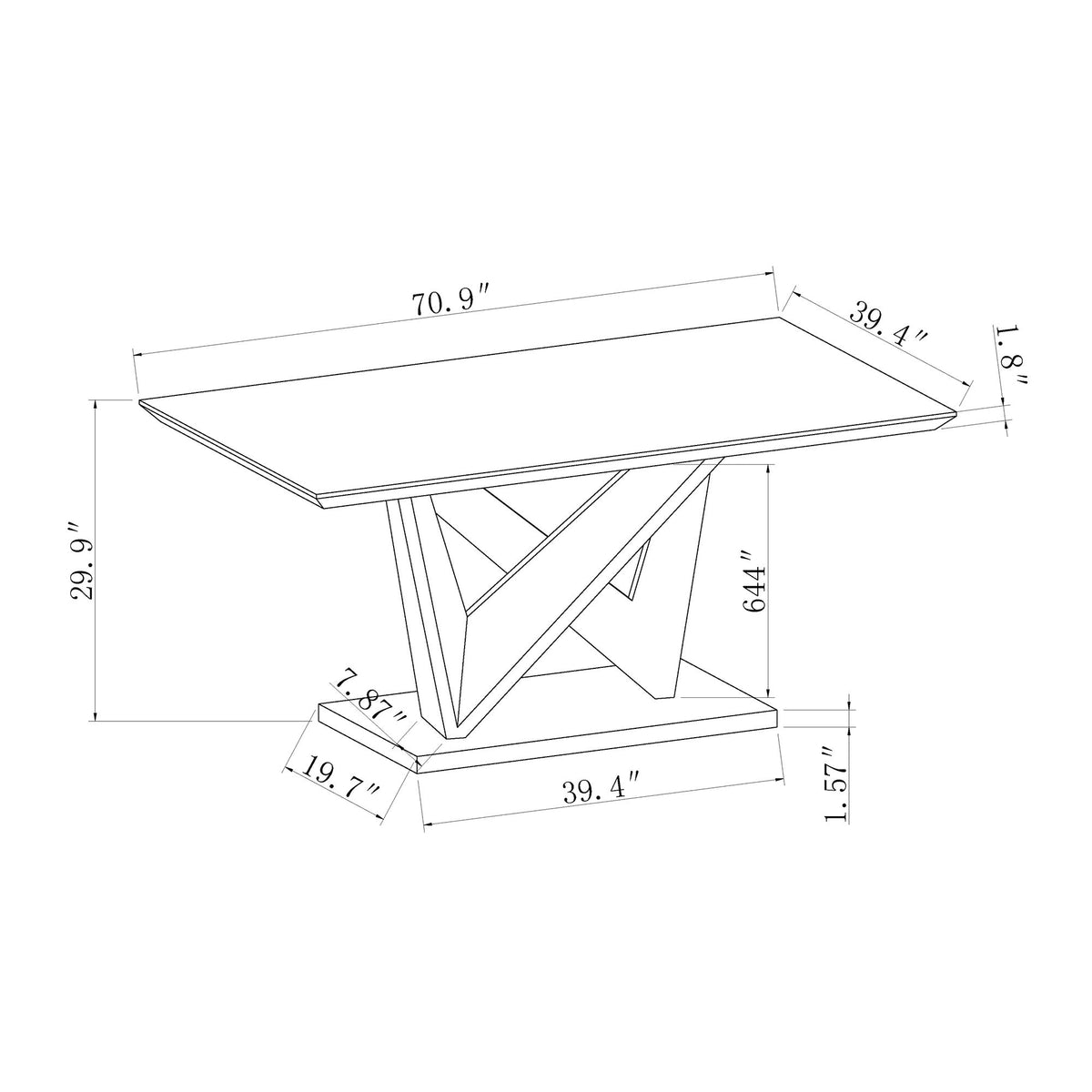 Caroline - Dining Table - Gray