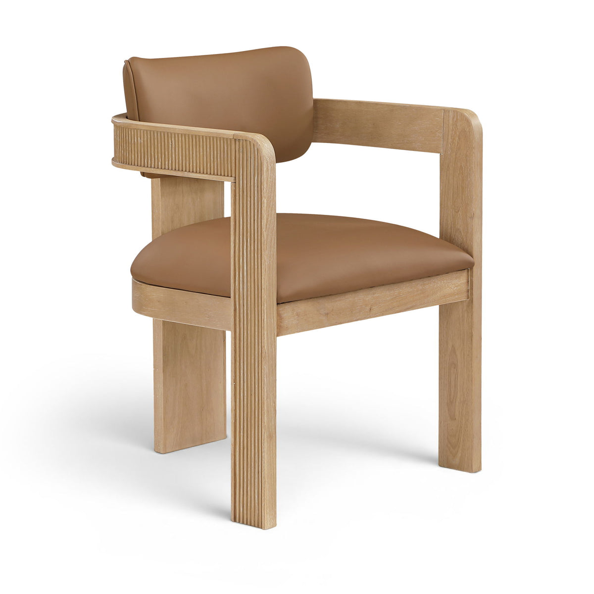 Sacha - Vegan Leather Upholstered Dining Chair With Natural Base (Set of 2)
