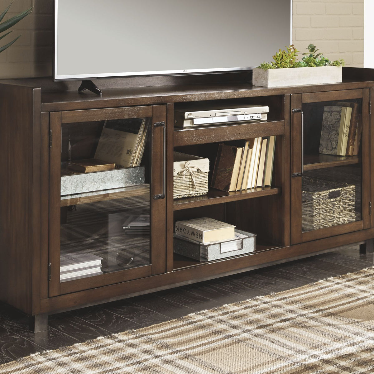 Starmore - Brown - XL TV Stand w/Fireplace Option