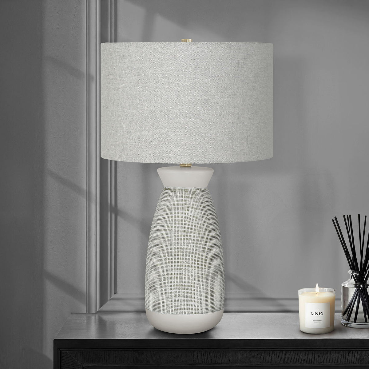 Lighting, Table Lamp, Ceramic, Contemporary - Gray