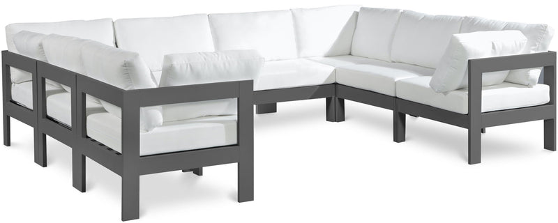 Nizuc - Outdoor Patio 8 Piece Modular Sectional With Gray Frame
