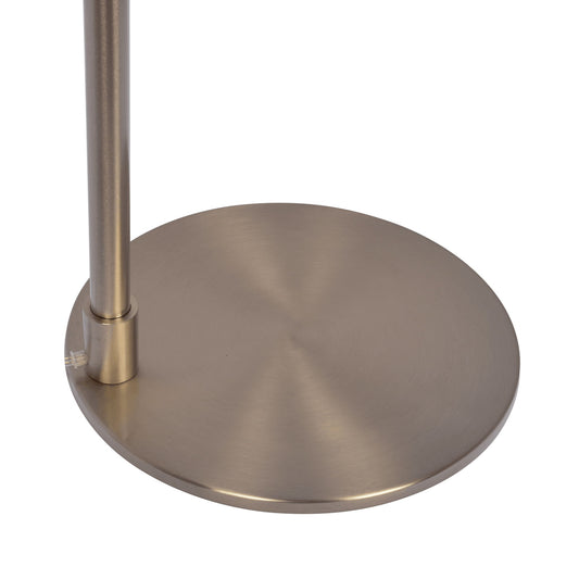 Serene - Floor Lamp With Rotary Switch Base Linen Shade - Brushed Nickel / White