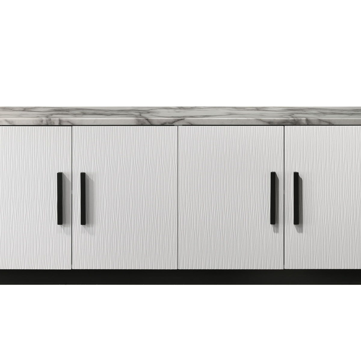 Matilda - Cabinet Console Table With White Faux Marble Top - White