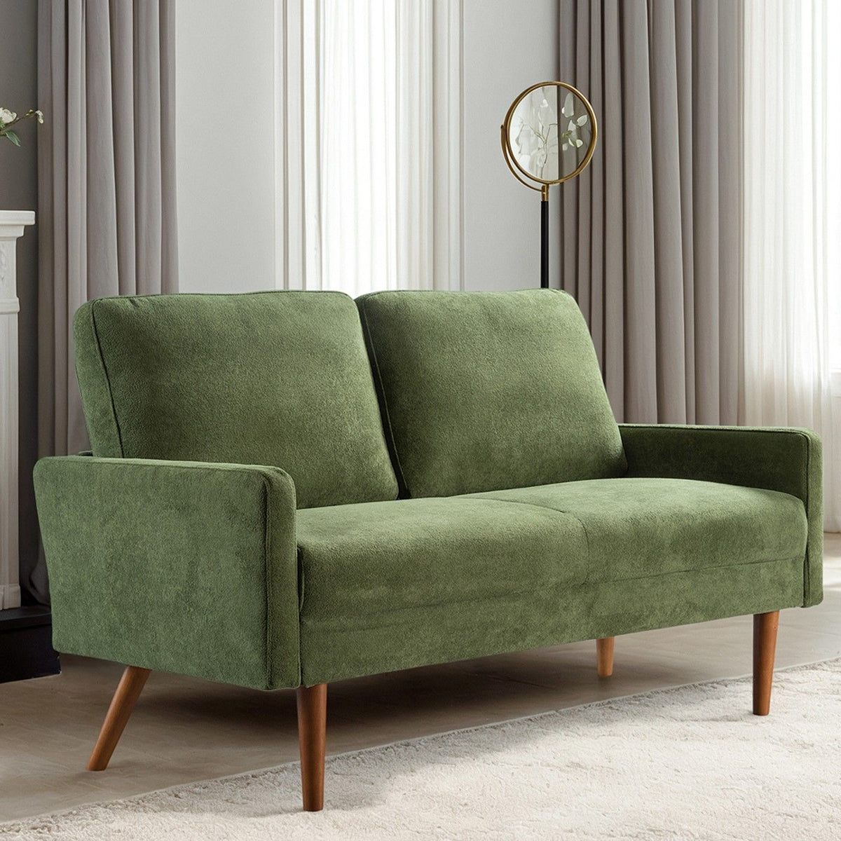 Loveseat Sofa, European Style With Sleek Design, Modern & Vintage Flair, Upholstered 2 Seater Couch