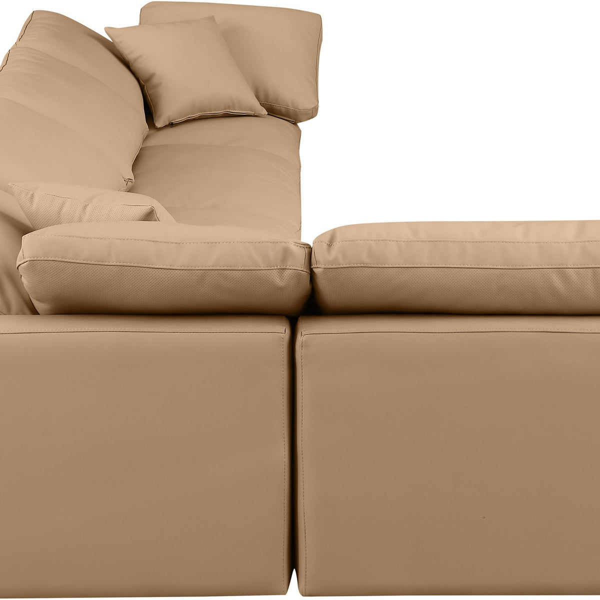 Indulge - Faux Leather 5 Piece Modular Sectional - Tan