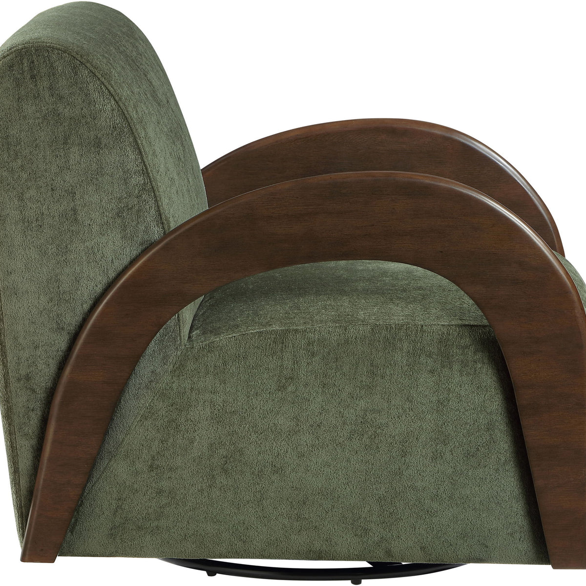 Neria - Chenille Fabric Upholstered Swivel Accent Chair - Painted Brown Base