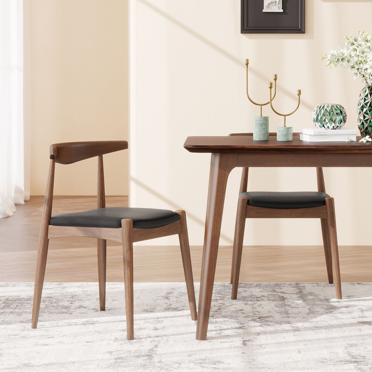 Dining Chairs With Ergonomic Backrest (Set of 2)