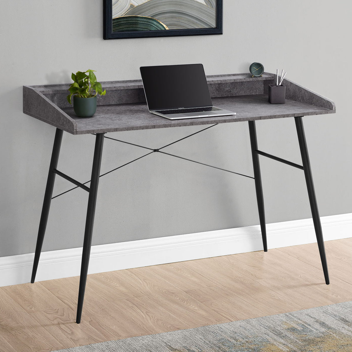 Computer Desk For Home Office, Sturdy Construction, Storage Shelves