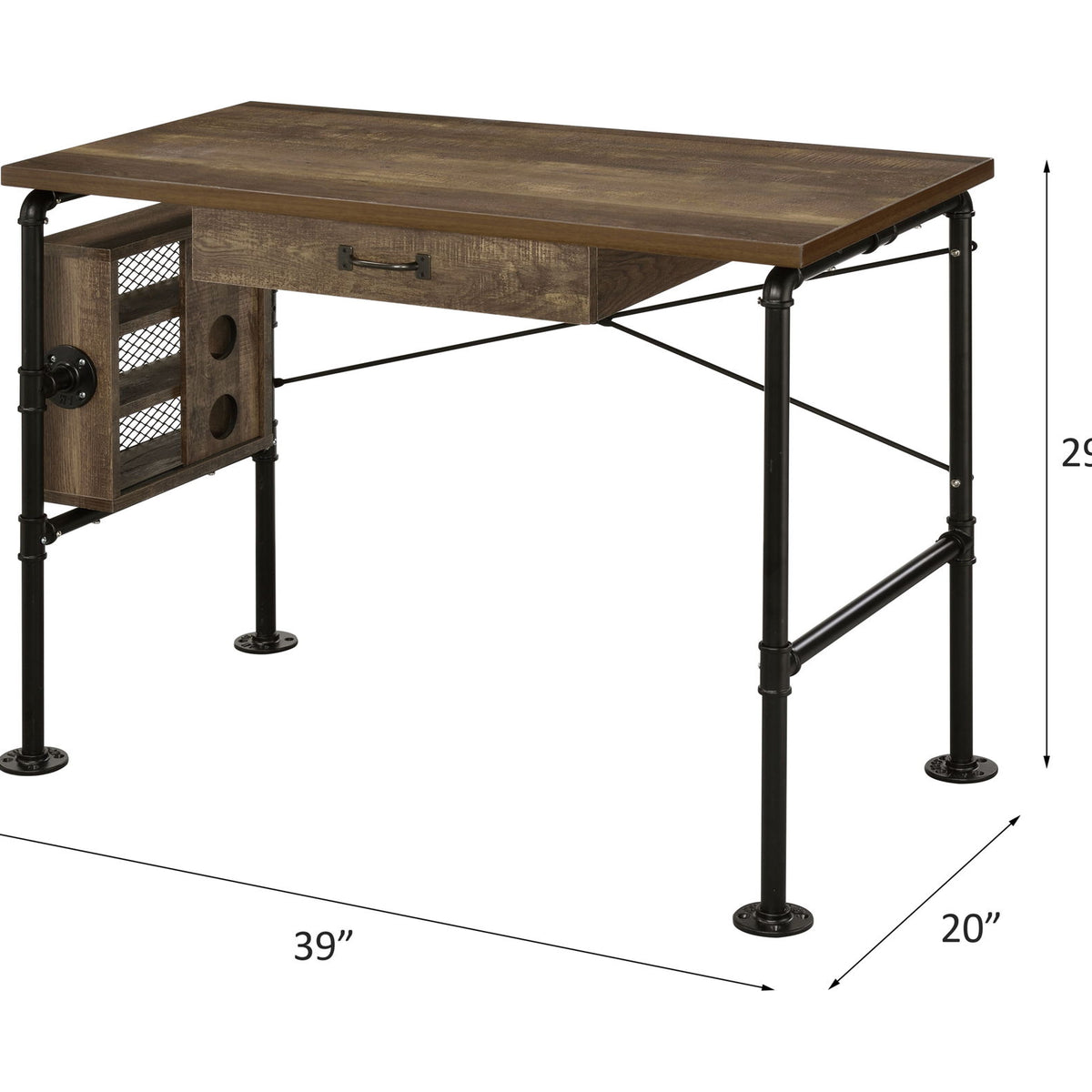 Endang - Writing Desk - Weathered Oak / Black