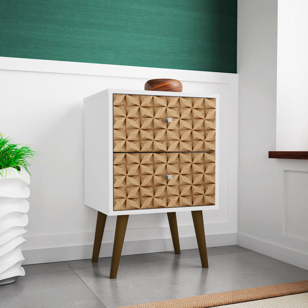 Manhattan Liberty - Nightstand Wtth White Frame