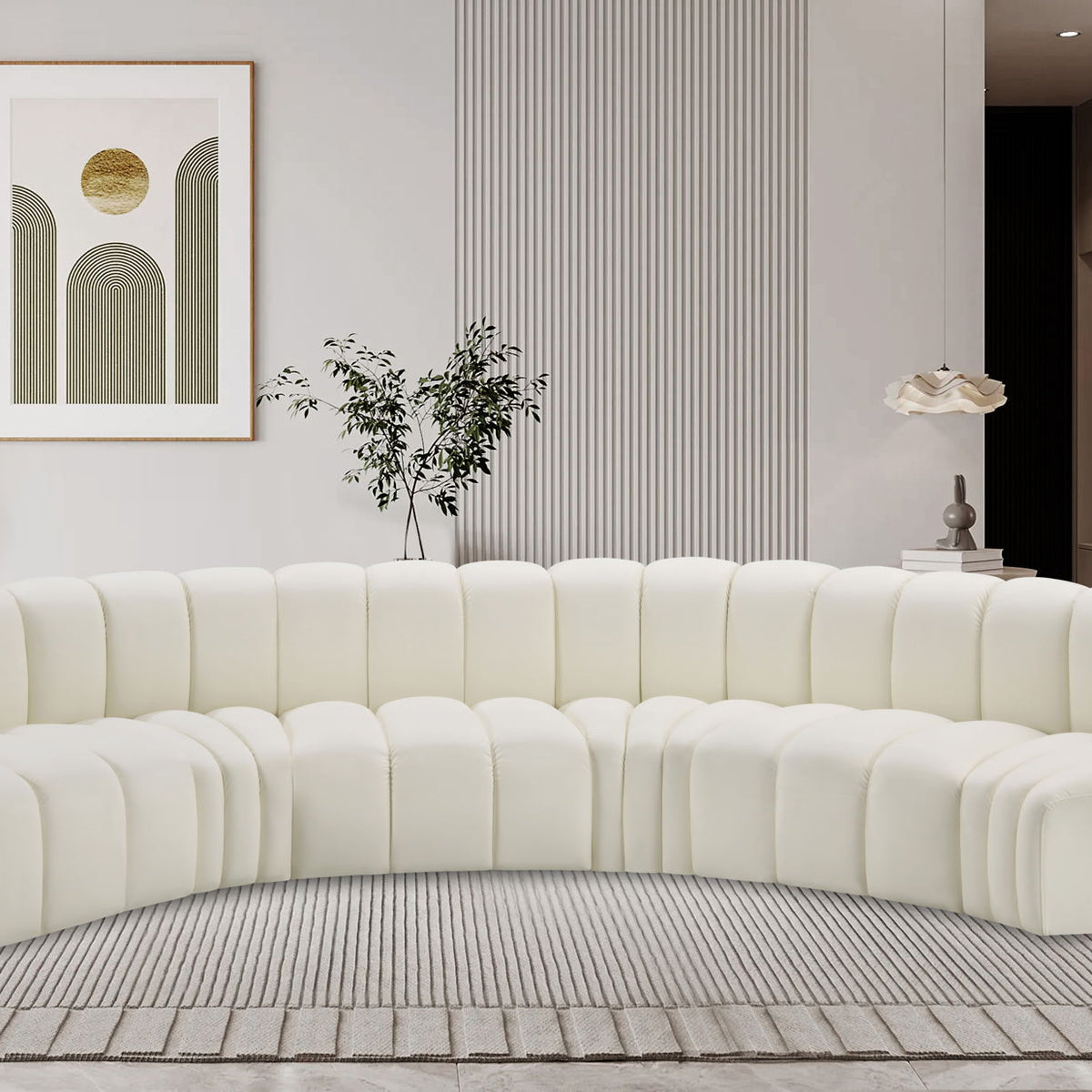 Arc - Faux Leather 6 Piece U-Shaped Modular Sofa