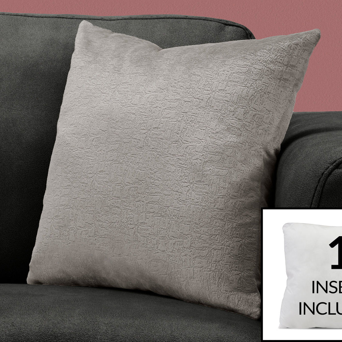 Pillow Square, Insert Included, Decorative Throw, Hypoallergenic