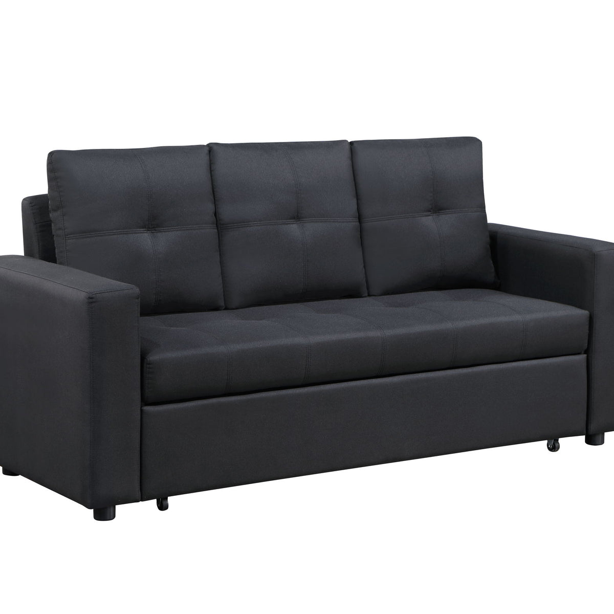 Aiden - Linen Fabric Sleeper Sofa With Tufting