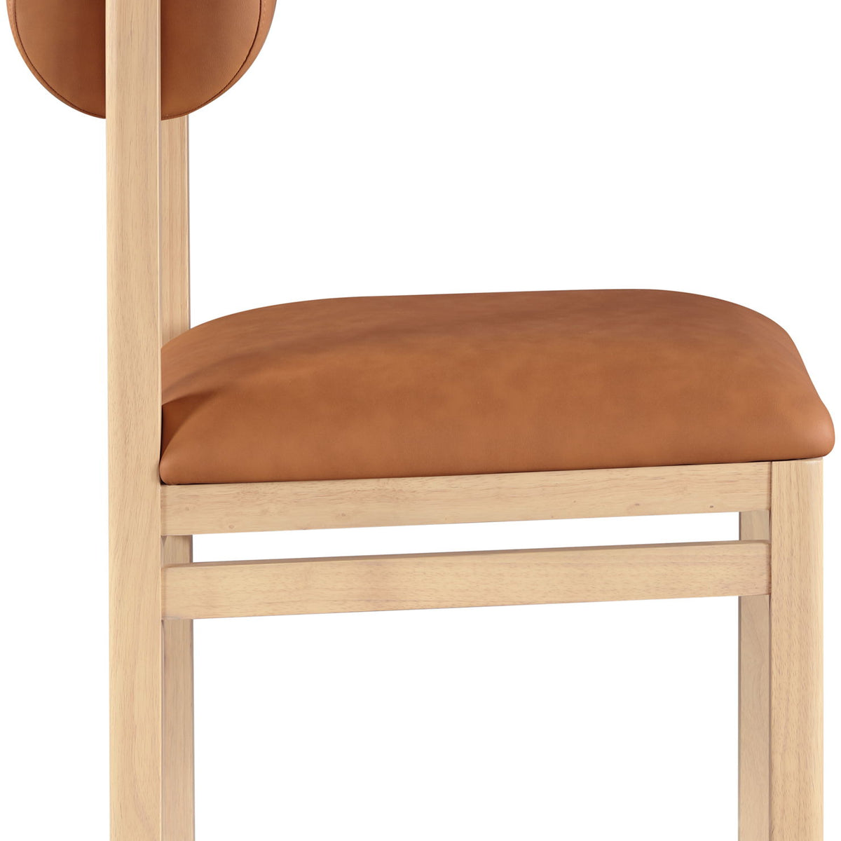Roundhill - Faux Leather Dining Chair (Set of 2) - Natural Frame