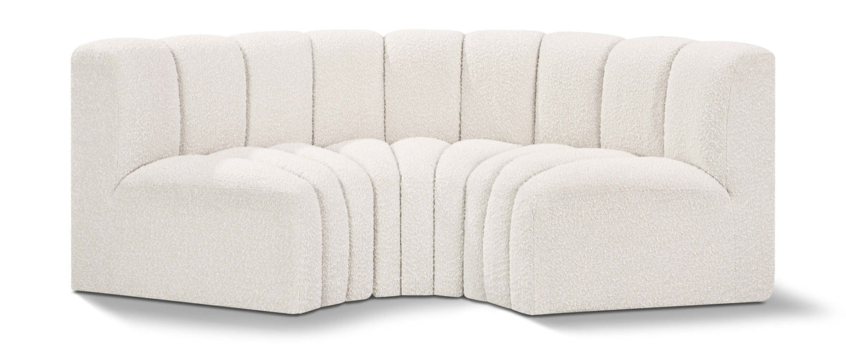 Arc - Boucle Fabric 3 Piece Modular U-Shaped Sofa