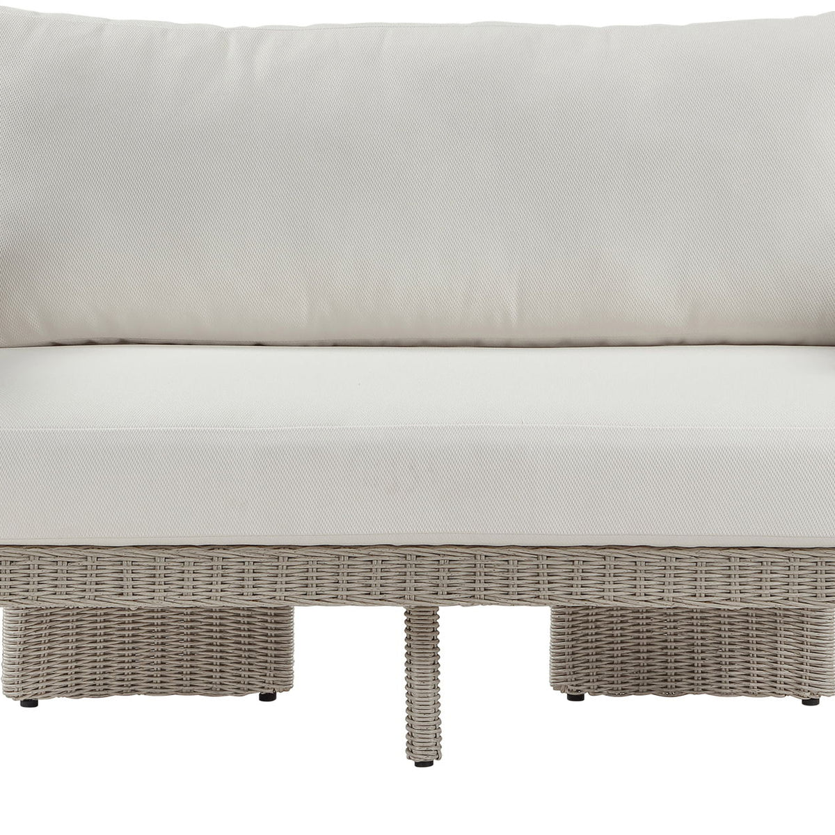 Sandbay - Olefin Water Resistant Fabric And Wicker Outdoor Patio Loveseat
