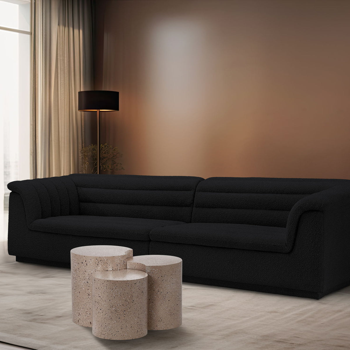 Dimple - 20" 3 Piece Modular End Table - Terazzo Finish