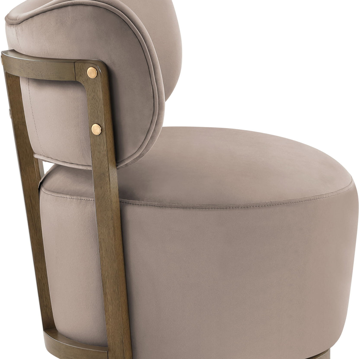 Elara - Velvet Upholstered Swivel Accent Chair - Taupe