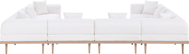 Laguna - 8 Piece Resilient Water Resistant Fabric 142" Upholstered Outdoor Patio Modular Sectional