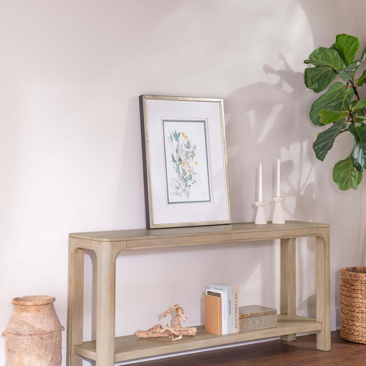 Solano 64-inch Entryway Console Sofa Table Weathered Mango