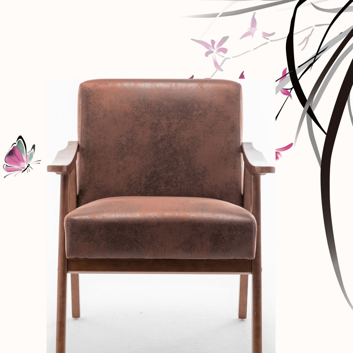 Accent Chair, Classic Mid Century Modern For Extra Seating