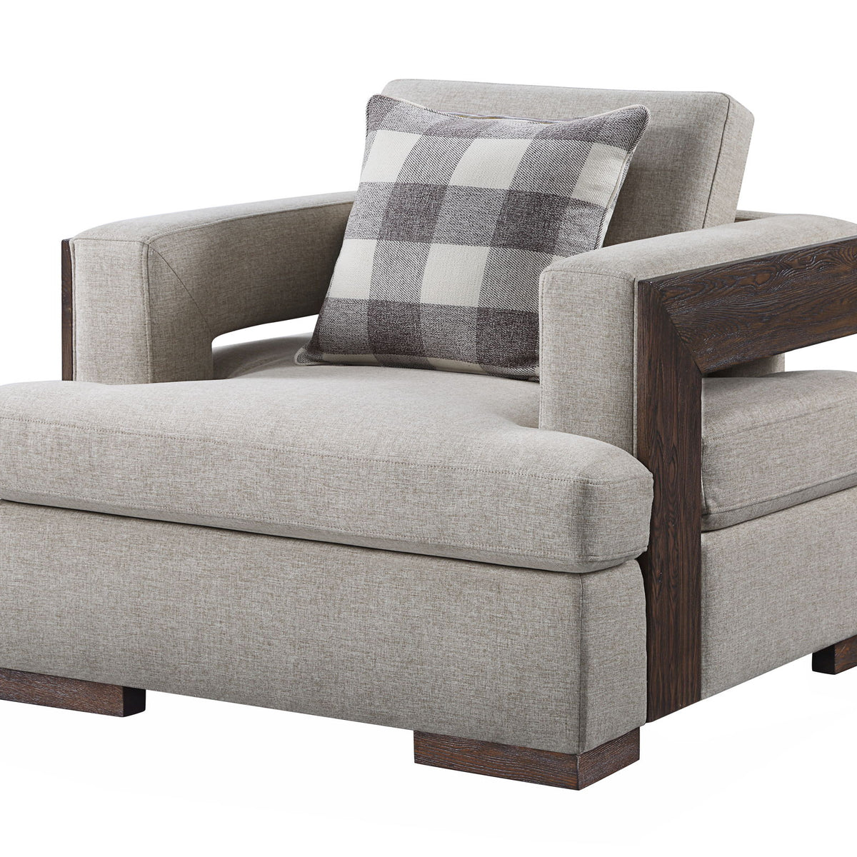 Niamey - Chair With 1 Toss Pillow - Walnut